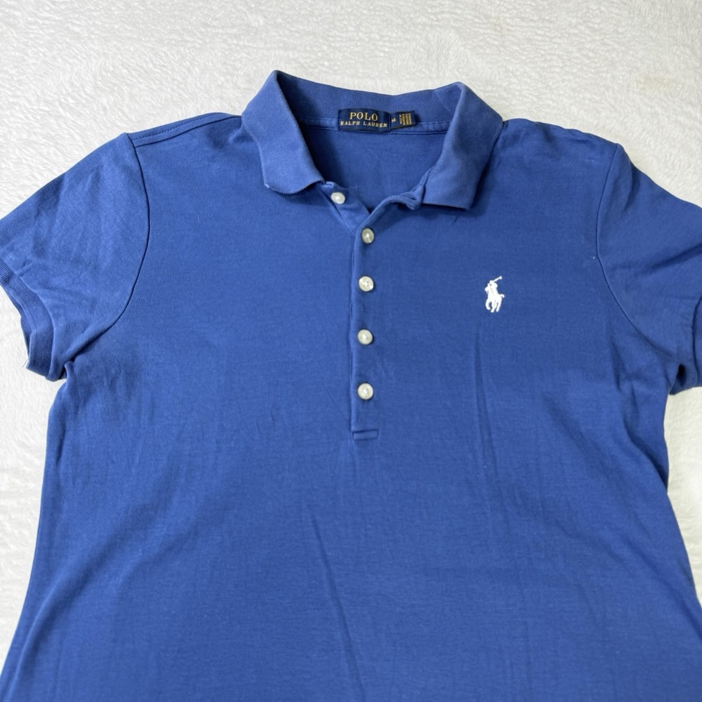 Ralph Lauren Sport Polo Shirt Dress Womens Size Medium Cotton Blue Preppy - Picture 2 of 8
